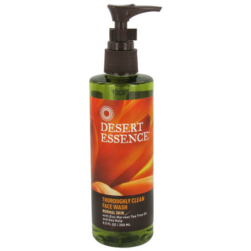Desert Essence Thoroughly Clean Face Wash With Eco Harvest Tea Tree Oil And Sea Kelp - 8.5 Oz